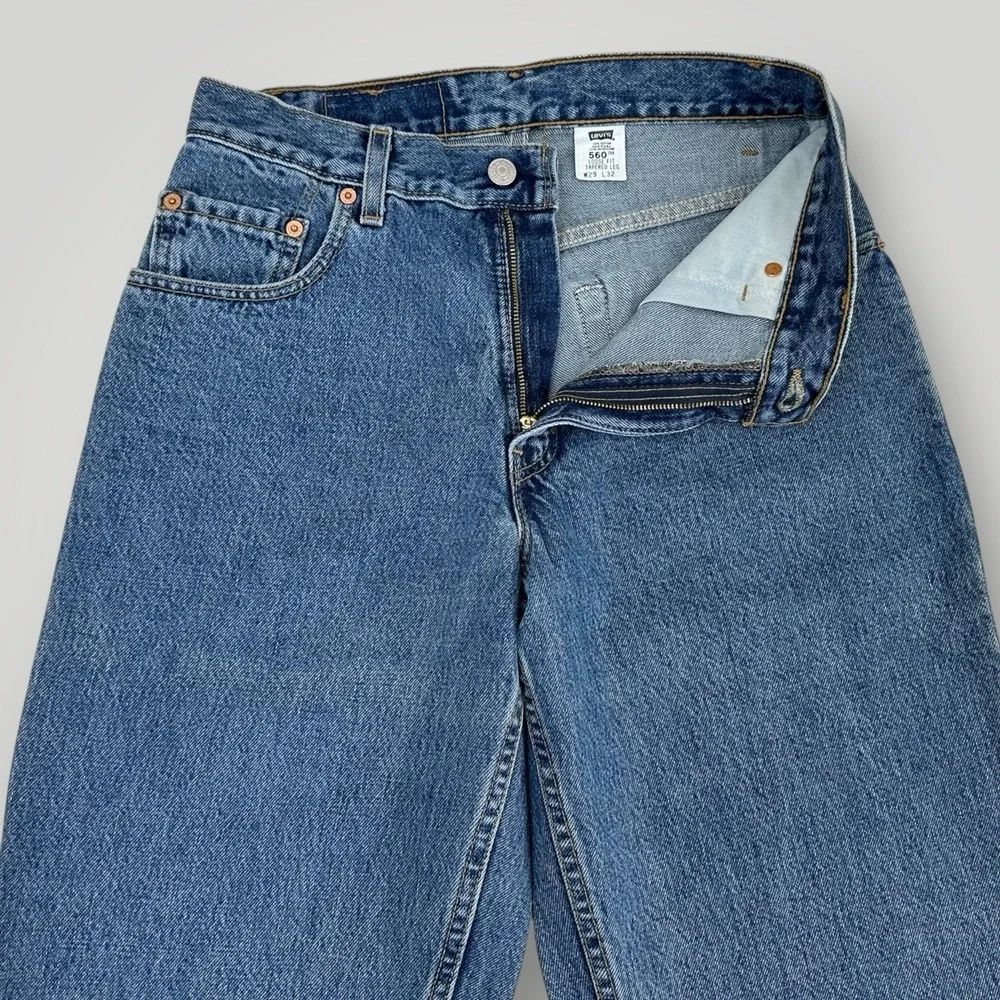 VTG 2000 Levi's 560 Jeans 29x32 Made in USA BLUE Loose Fit New‎ Old Stock NWT